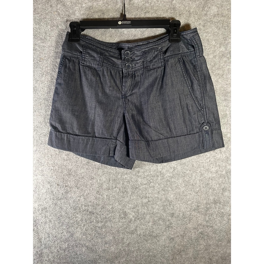 The Limited Drew Fit Dark Wash Cuffed Denim Shorts Womens 2 Blue Cotton Rayon